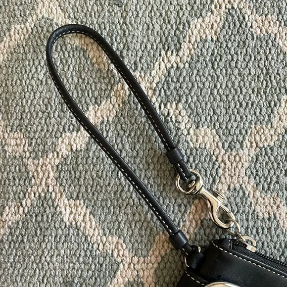 COACH Black Leather Wristlet - Picture 4 of 10